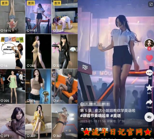 2023拆解抖音美女记单词视频副业小项目,一条龙玩法大解析(教程+素材)插图(1) 流年日记