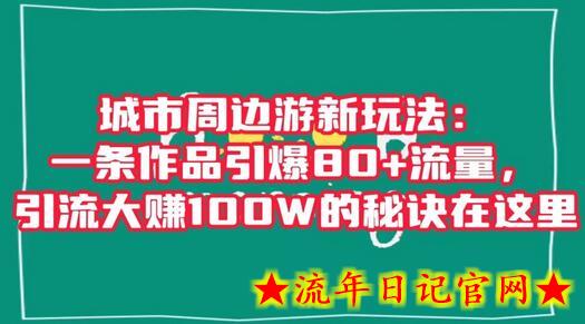 城市周边游新玩法:一条作品引爆80+流量,引流大赚100W的秘诀在这里插图 城市周边游新玩法:一条作品引爆80+流量,引流大赚100W的秘诀在这里插图