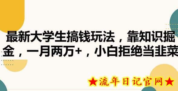 最新大学生搞钱玩法,靠知识掘金,一月两万+,小白拒绝当韭菜插图 最新大学生搞钱玩法,靠知识掘金,一月两万+,小白拒绝当韭菜插图