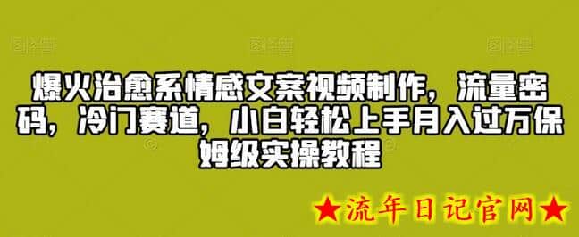 爆火治愈系情感文案视频制作,流量密码,冷门赛道,小白轻松上手月入过万保姆级实操教程插图 爆火治愈系情感文案视频制作,流量密码,冷门赛道,小白轻松上手月入过万保姆级实操教程插图