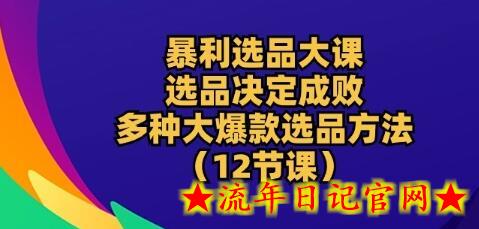 暴利选品大课:选品决定成败,教你多种大爆款选品方法(12节课)插图 暴利选品大课:选品决定成败,教你多种大爆款选品方法(12节课)插图