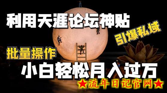 利用天涯论坛神贴,引爆私域,批量操作,小白轻松月入过w插图 利用天涯论坛神贴,引爆私域,批量操作,小白轻松月入过w插图