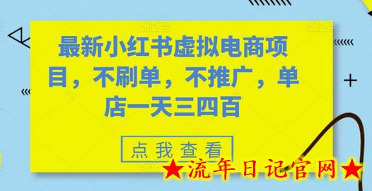 最新小红书虚拟电商项目,不刷单,不推广,单店一天三四百插图 最新小红书虚拟电商项目,不刷单,不推广,单店一天三四百插图