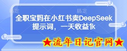 全职宝妈在小红书卖DeepSeek提示词,一天收益1k插图 全职宝妈在小红书卖DeepSeek提示词,一天收益1k插图