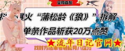 爆火“蒲松龄《狼》”实战拆解,仅6条作品涨粉24W,单条作品收获20W点赞,找对方法轻松起号月入过W插图 爆火“蒲松龄《狼》”实战拆解,仅6条作品涨粉24W,单条作品收获20W点赞,找对方法轻松起号月入过W插图