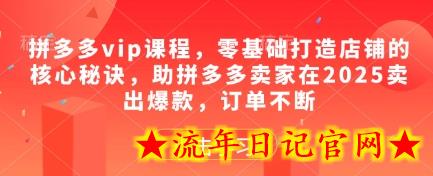 拼多多vip课程,零基础打造店铺的核心秘诀,助拼多多卖家在2025卖出爆款,订单不断插图 拼多多vip课程,零基础打造店铺的核心秘诀,助拼多多卖家在2025卖出爆款,订单不断插图