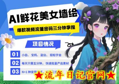 AI+墙绘+美女+鲜花,2025最火流量密码,小白三分钟学会,N种变现渠道,月入五位数插图 AI+墙绘+美女+鲜花,2025最火流量密码,小白三分钟学会,N种变现渠道,月入五位数插图