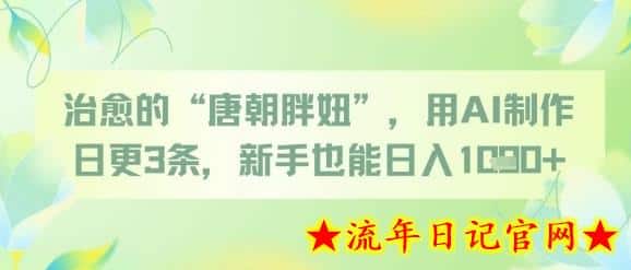 治愈的“唐朝胖妞”,用AI制作日更3条,新手也能日入多张插图 治愈的“唐朝胖妞”,用AI制作日更3条,新手也能日入多张插图