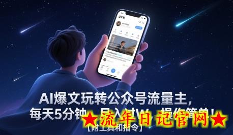 AI爆文玩转公众号流量主,每天5分钟,月入过W,操作简单!【附工具和指令】插图 AI爆文玩转公众号流量主,每天5分钟,月入过W,操作简单!【附工具和指令】插图