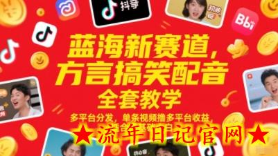 蓝海新赛道,方言搞笑配音全套教学,多平台分发,单条视频撸多平台收益,适合零基础小白插图 蓝海新赛道,方言搞笑配音全套教学,多平台分发,单条视频撸多平台收益,适合零基础小白插图