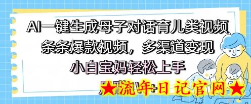 AI一键生成母子对话育儿类视频,条条爆款视频,多渠道变现,小白宝妈轻松上手,月入1W+插图 AI一键生成母子对话育儿类视频,条条爆款视频,多渠道变现,小白宝妈轻松上手,月入1W+插图