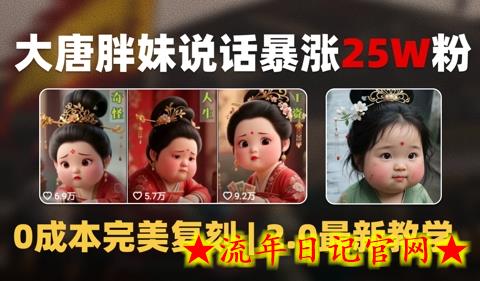 AI大唐胖贵妃说话2.0,40条视频暴涨40w粉,附独家变现攻略插图 AI大唐胖贵妃说话2.0,40条视频暴涨40w粉,附独家变现攻略插图