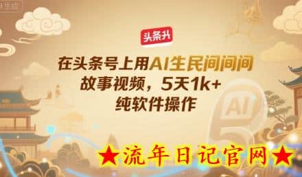 在头条号上用AI生民间故事视频,5天1k+,纯软件操作插图 在头条号上用AI生民间故事视频,5天1k+,纯软件操作插图