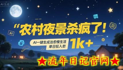农村夜景杀疯了!AI一键生成治愈系慢生活,单日狂入1k+插图 农村夜景杀疯了!AI一键生成治愈系慢生活,单日狂入1k+插图