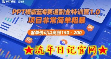 PPT模版蓝海赛道副业特训营1.0,项目非常简单粗暴,客单价可以高到150-200插图 PPT模版蓝海赛道副业特训营1.0,项目非常简单粗暴,客单价可以高到150-200插图