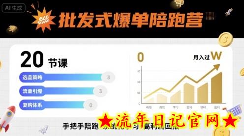 批发式爆单陪跑营,20节课带你实现批发式爆单,带你经松月入过W插图 批发式爆单陪跑营,20节课带你实现批发式爆单,带你经松月入过W