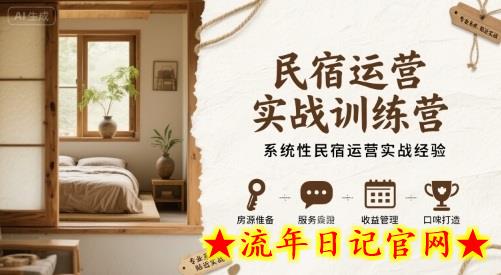 民宿运营实战训练营,系统性民宿运营实战经验插图 民宿运营实战训练营,系统性民宿运营实战经验