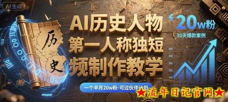 最新AI历史人物第一人称独白短视频制作教学,一个半月20w粉,可过伙伴计划插图 最新AI历史人物第一人称独白短视频制作教学,一个半月20w粉,可过伙伴计划