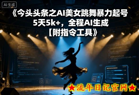 今日头条之AI美女跳舞暴力起号,5天1k+,全程AI生成【附指令工具】插图 今日头条之AI美女跳舞暴力起号,5天1k+,全程AI生成【附指令工具】