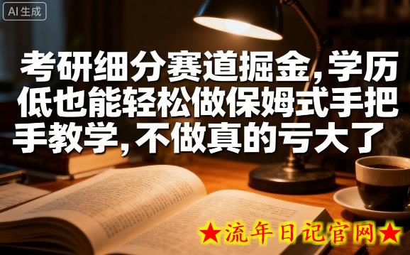 考研细分赛道掘金,日入1k+,学历低也能轻松做保姆式手把手教学,不做真的亏大了【揭秘】插图 考研细分赛道掘金,日入1k+,学历低也能轻松做保姆式手把手教学,不做真的亏大了【揭秘】