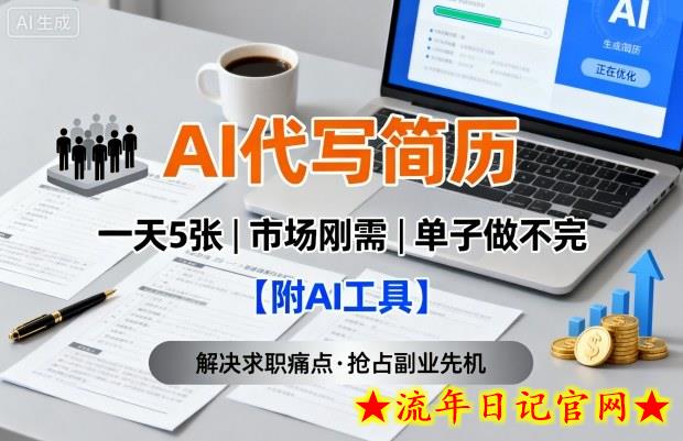 AI代写简历,一天5张,今年找工作难,市场刚需,单子做不完【附AI工具】插图 AI代写简历,一天5张,今年找工作难,市场刚需,单子做不完【附AI工具】