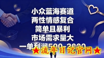 小众蓝海赛道,两性情感复合,简单且暴利,市场需求量大,一单利润5张,未来几年可持续深耕的项目插图 小众蓝海赛道,两性情感复合,简单且暴利,市场需求量大,一单利润5张,未来几年可持续深耕的项目