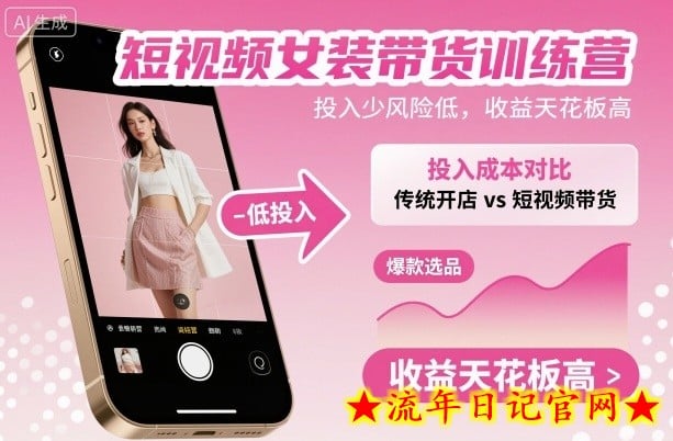 短视频女装带货训练营,投入少风险低,收益天花板高插图 短视频女装带货训练营,投入少风险低,收益天花板高