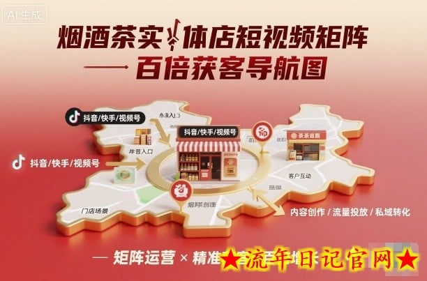 烟酒茶实体店短视频矩阵百倍获客导航图插图 烟酒茶实体店短视频矩阵百倍获客导航图