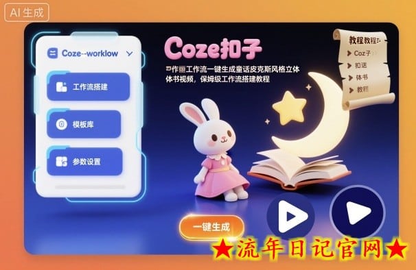 Coze扣子工作流一键生成童话皮克斯风格立体书视频,保姆级工作流搭建教程插图 Coze扣子工作流一键生成童话皮克斯风格立体书视频,保姆级工作流搭建教程