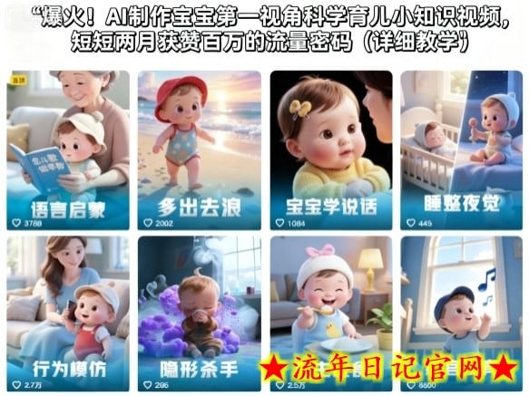 爆火!AI制作宝宝第一视角科学育儿小知识视频,短短两月获赞百万的流量密码(详细教学)插图 爆火!AI制作宝宝第一视角科学育儿小知识视频,短短两月获赞百万的流量密码(详细教学)