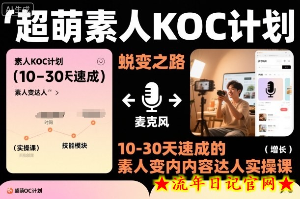 超萌素人KOC计划,10-30天速成的素人变内容达人实操课,适合想做短剧小说推文电商推广的素人入局插图 超萌素人KOC计划,10-30天速成的素人变内容达人实操课,适合想做短剧小说推文电商推广的素人入局