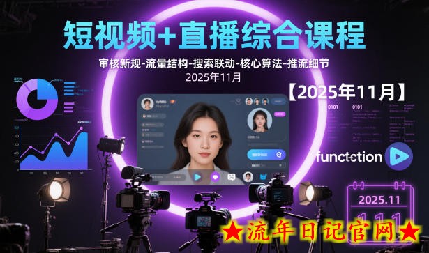 短视频+直播综合课程【2025年11月】,审核新规-流量结构-搜索联动-核心算法-推流细节插图 短视频+直播综合课程【2025年11月】,审核新规-流量结构-搜索联动-核心算法-推流细节