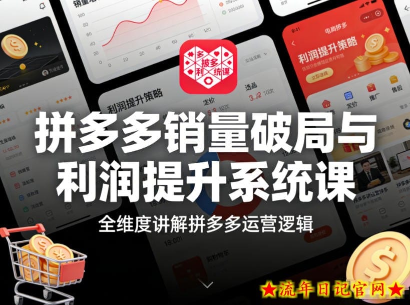 拼多多销量破局与利润提升系统课,全维度讲解拼多多运营逻辑插图 拼多多销量破局与利润提升系统课,全维度讲解拼多多运营逻辑