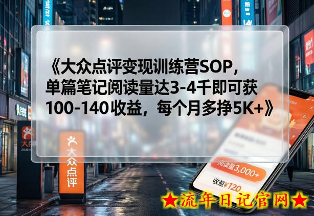 大众点评变现训练营SOP,单篇笔记阅读量达3-4千即可获100-140收益,每个月多挣5K+插图 大众点评变现训练营SOP,单篇笔记阅读量达3-4千即可获100-140收益,每个月多挣5K+