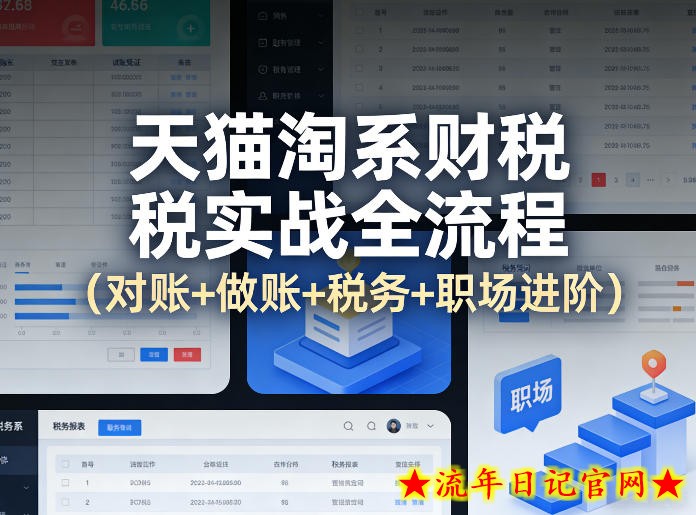 天猫淘系财税实战全流程(对账+做账+税务+职场进阶)插图 天猫淘系财税实战全流程(对账+做账+税务+职场进阶)