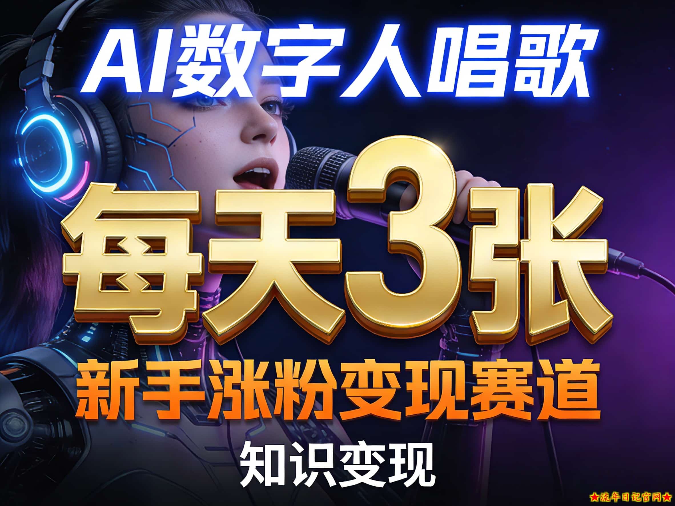 AI数字人唱歌,新手涨粉变现赛道,每天3张和知识付费,副业必备插图 AI数字人唱歌,新手涨粉变现赛道,每天3张和知识付费,副业必备