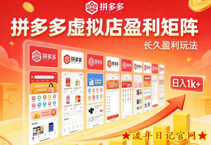 实测可落地!拼多多虚拟店长久盈利玩法,矩阵放大收益,日入1k+不难【揭秘】插图 实测可落地!拼多多虚拟店长久盈利玩法,矩阵放大收益,日入1k+不难【揭秘】