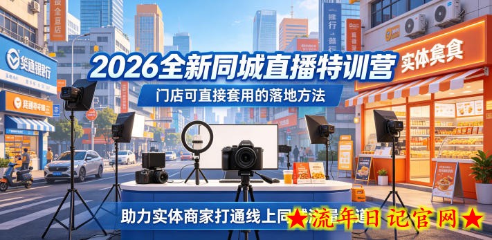 2026全新同城直播特训营,门店可直接套用的落地方法,助力实体商家打通线上同城流量渠道插图 2026全新同城直播特训营,门店可直接套用的落地方法,助力实体商家打通线上同城流量渠道