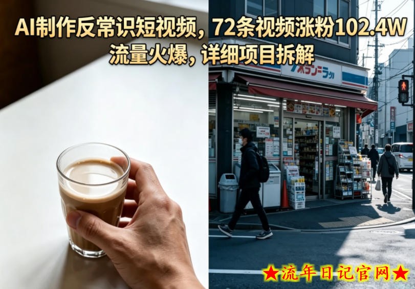 AI制作反常识短视频,72条视频涨粉102.4W,流量火爆,详细项目拆解插图 AI制作反常识短视频,72条视频涨粉102.4W,流量火爆,详细项目拆解