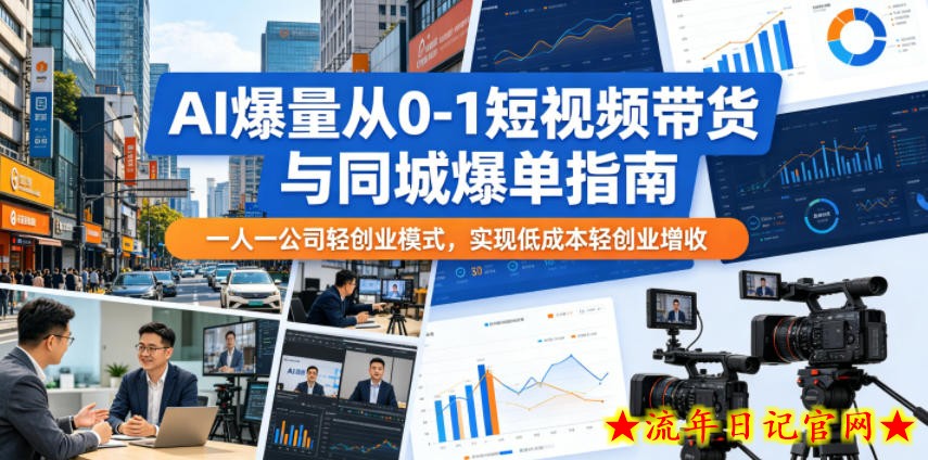 AI爆量从0-1短视频带货与同城爆单指南,一人一公司轻创业模式,实现低成本轻创业增收插图 AI爆量从0-1短视频带货与同城爆单指南,一人一公司轻创业模式,实现低成本轻创业增收