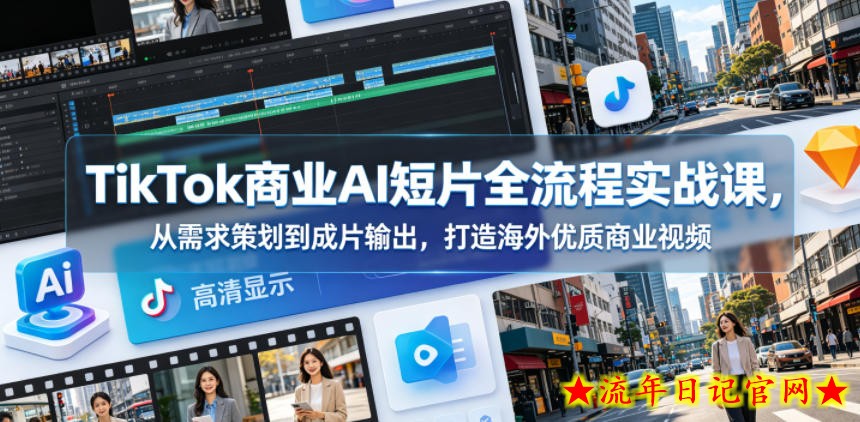 TikTok商业AI短片全流程实战课,从需求策划到成片输出,打造海外优质商业视频插图 TikTok商业AI短片全流程实战课,从需求策划到成片输出,打造海外优质商业视频