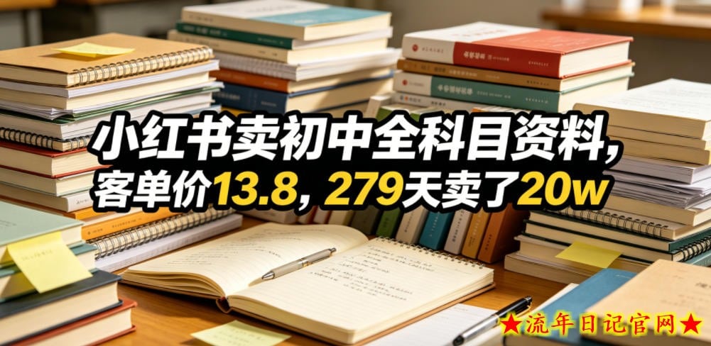 小红书卖初中全科目资料,客单价13.8,279天卖了20w插图 小红书卖初中全科目资料,客单价13.8,279天卖了20w