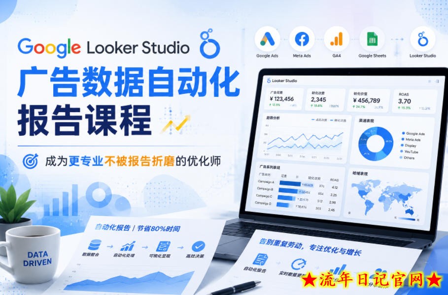 Google Looker Studio广告数据自动化报告课程,成为更专业不被报告折磨的优化师插图 Google Looker Studio广告数据自动化报告课程,成为更专业不被报告折磨的优化师