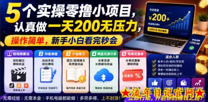 5个实操零撸小项目,认真做一天200无压力,操作简单,新手小白看完秒会【揭秘】插图 5个实操零撸小项目,认真做一天200无压力,操作简单,新手小白看完秒会【揭秘】