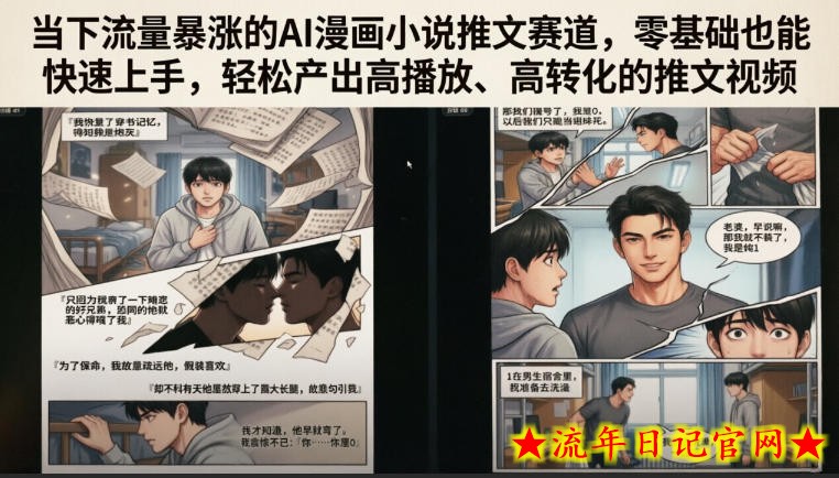 当下流量暴涨的AI漫画小说推文赛道,零基础也能快速上手,轻松产出高播放、高转化的推文视频插图 当下流量暴涨的AI漫画小说推文赛道,零基础也能快速上手,轻松产出高播放、高转化的推文视频