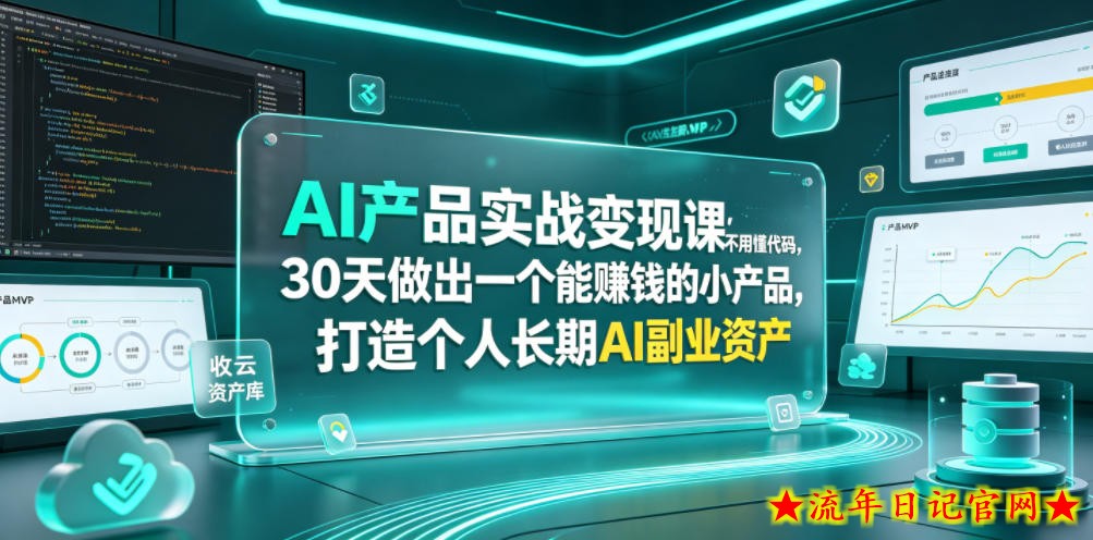 AI产品实战变现课,不用懂代码,30天做出一个能賺钱的小产品,打造个人长期AI副业资产(更新)插图 AI产品实战变现课,不用懂代码,30天做出一个能賺钱的小产品,打造个人长期AI副业资产(更新)