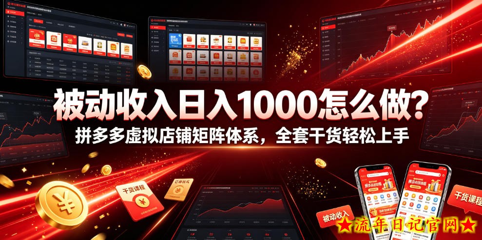被动收入日入1000怎么做?拼多多虚拟店铺矩阵体系,全套干货轻松上手【揭秘】插图 被动收入日入1000怎么做?拼多多虚拟店铺矩阵体系,全套干货轻松上手【揭秘】
