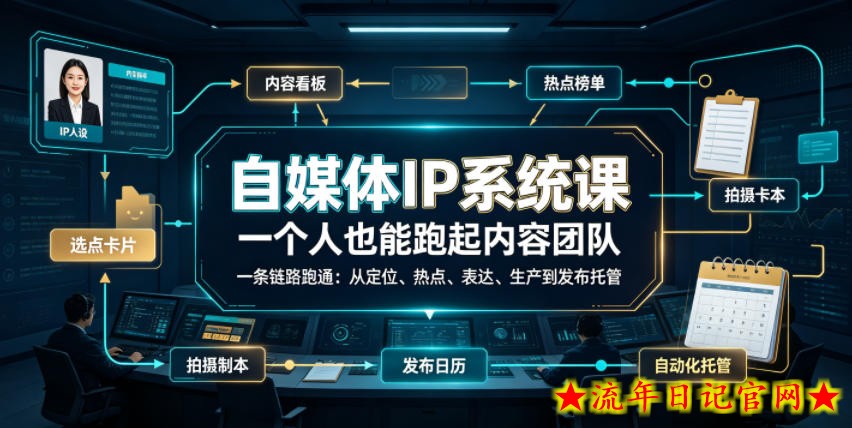 自媒体IP系统课,一个人也能跑起内容团队,一条链路跑通,从定位、热点、表达、生产到发布托管插图 自媒体IP系统课,一个人也能跑起内容团队,一条链路跑通,从定位、热点、表达、生产到发布托管