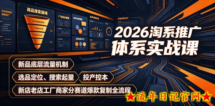 2026淘系推广体系实战课|新品底层流量机制、选品定位、搜索起量、投产控本、新店老店工厂商家分赛道爆款复制全流程插图 2026淘系推广体系实战课|新品底层流量机制、选品定位、搜索起量、投产控本、新店老店工厂商家分赛道爆款复制全流程