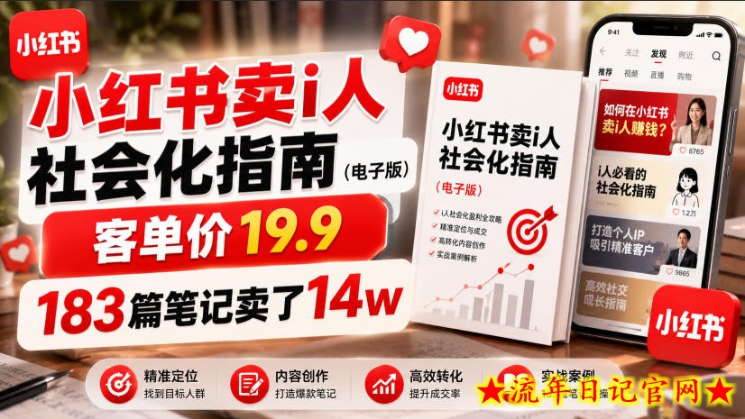 小红书卖I人社会化指南(电子版),客单价19.9,183篇笔记卖了14w!插图 小红书卖I人社会化指南(电子版),客单价19.9,183篇笔记卖了14w!